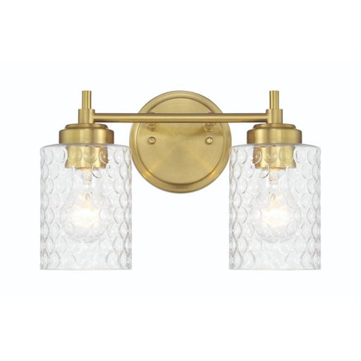 Craftmade Claire 2 Light Vanity, Brass/Clear Bubble