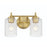 Craftmade Claire 2 Light Vanity, Brass/Clear Bubble