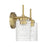Craftmade Claire 2 Light Vanity, Brass/Clear Bubble