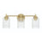 Craftmade Claire 3 Light Vanity, Brass/Clear Bubble - 60503-SB