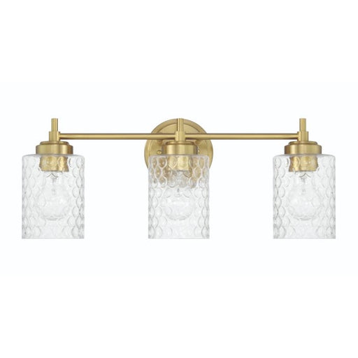 Craftmade Claire 3 Light Vanity, Brass/Clear Bubble - 60503-SB