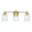 Craftmade Claire 3 Light Vanity, Brass/Clear Bubble