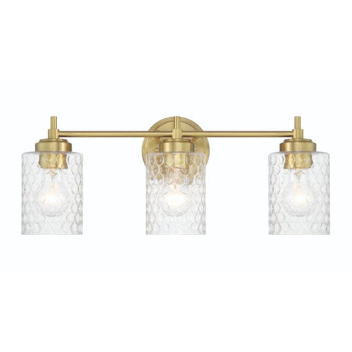 Craftmade Claire 3 Light Vanity, Brass/Clear Bubble