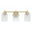 Craftmade Claire 3 Light Vanity, Brass/Clear Bubble
