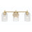 Craftmade Claire 3 Light Vanity, Brass/Clear Bubble