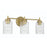 Craftmade Claire 3 Light Vanity, Brass/Clear Bubble