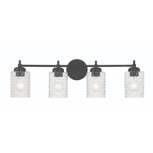 Craftmade Claire 4 Light Vanity, Black/Clear Bubble