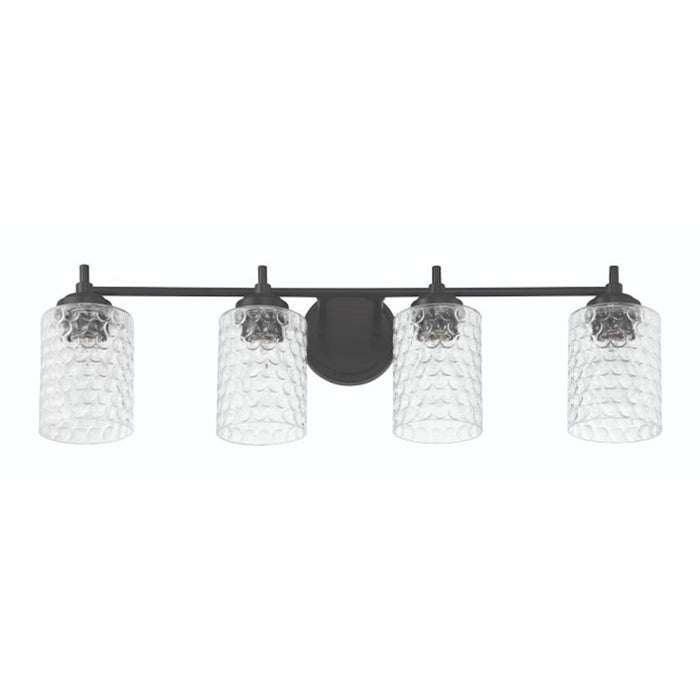 Craftmade Claire 4 Light Vanity, Black/Clear Bubble