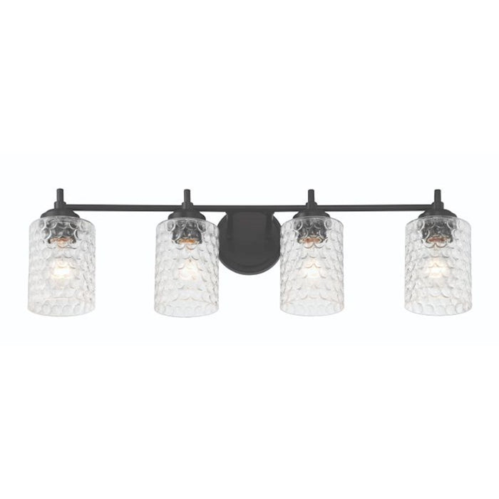 Craftmade Claire 4 Light Vanity, Black/Clear Bubble