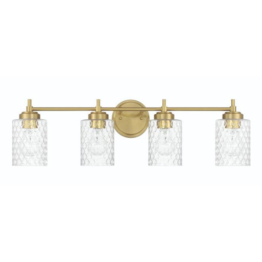 Craftmade Claire 4 Light Vanity, Brass/Clear Bubble - 60504-SB