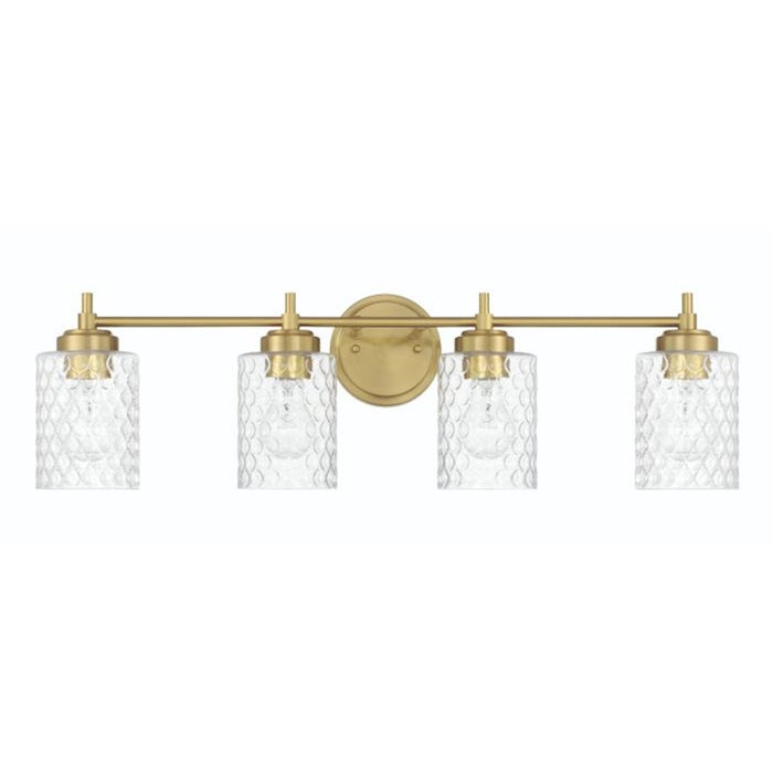 Craftmade Claire 4 Light Vanity, Brass/Clear Bubble - 60504-SB