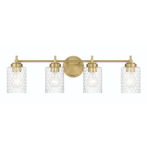 Craftmade Claire 4 Light Vanity, Brass/Clear Bubble