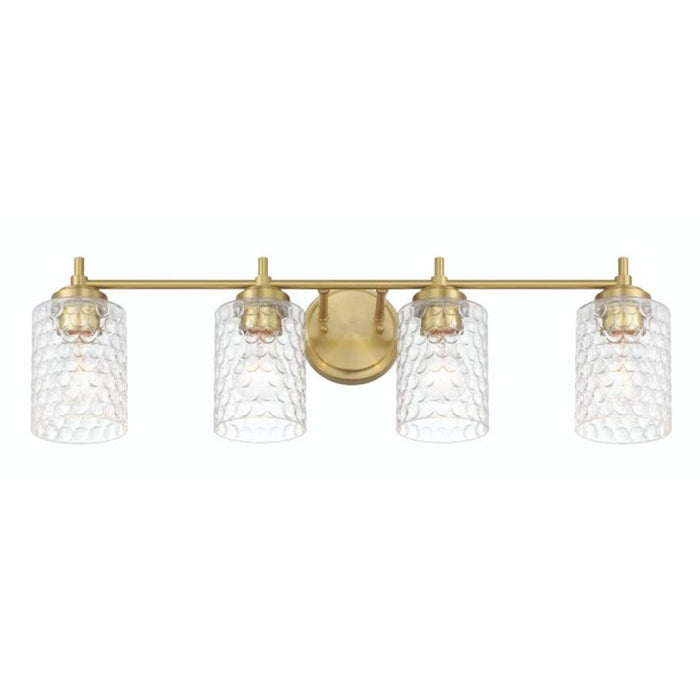 Craftmade Claire 4 Light Vanity, Brass/Clear Bubble