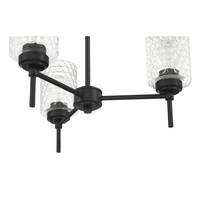 Craftmade Claire 3 Light Chandelier, Black/Clear Bubble