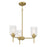 Craftmade Claire 3 Light Chandelier, Brass/Clear Bubble