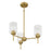 Craftmade Claire 3 Light Chandelier, Brass/Clear Bubble