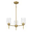 Craftmade Claire 3 Light Chandelier, Brass/Clear Bubble