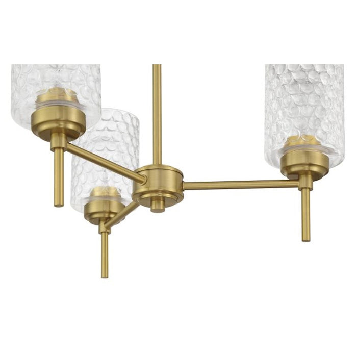 Craftmade Claire 3 Light Chandelier, Brass/Clear Bubble