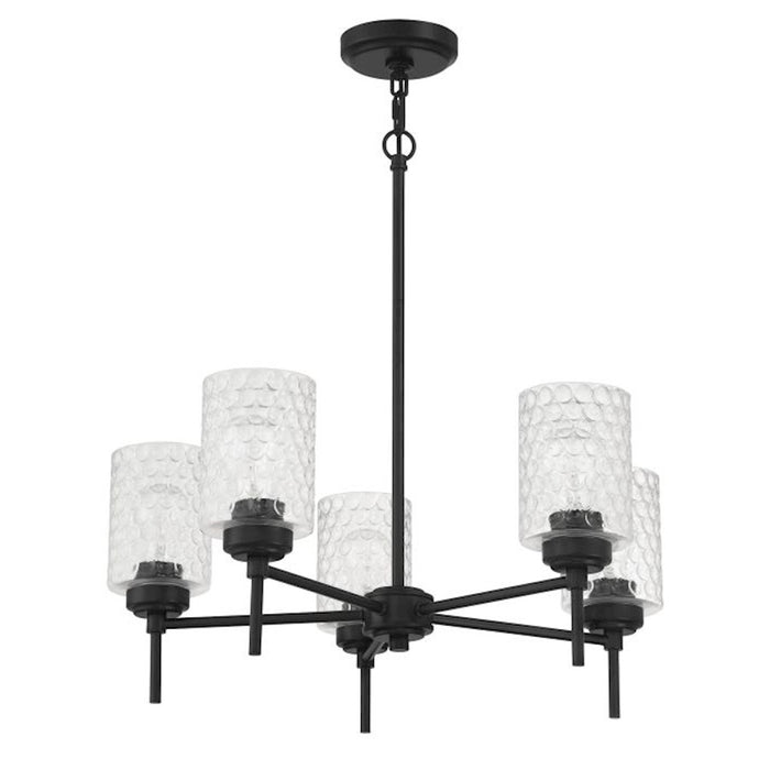 Craftmade Claire 5 Light Chandelier, Black/Clear Bubble - 60525-FB