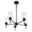 Craftmade Claire 5 Light Chandelier, Black/Clear Bubble