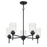 Craftmade Claire 5 Light Chandelier, Black/Clear Bubble