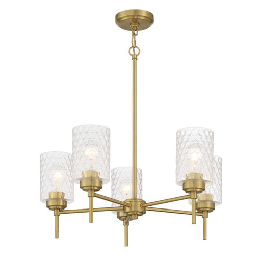 Craftmade Claire 5 Light Chandelier, Brass/Clear Bubble