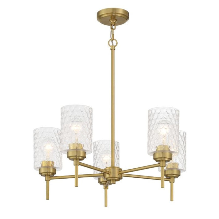 Craftmade Claire 5 Light Chandelier, Brass/Clear Bubble