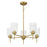Craftmade Claire 5 Light Chandelier, Brass/Clear Bubble