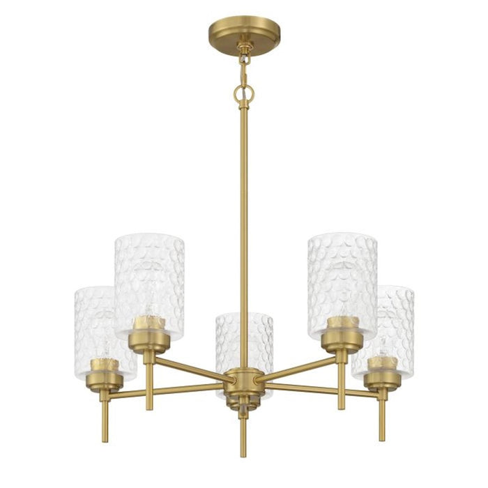 Craftmade Claire 5 Light Chandelier, Brass/Clear Bubble