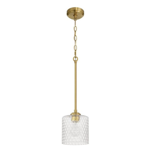 Craftmade Claire 1 Light Mini Pendant, Brass/Clear Bubble - 60591-SB
