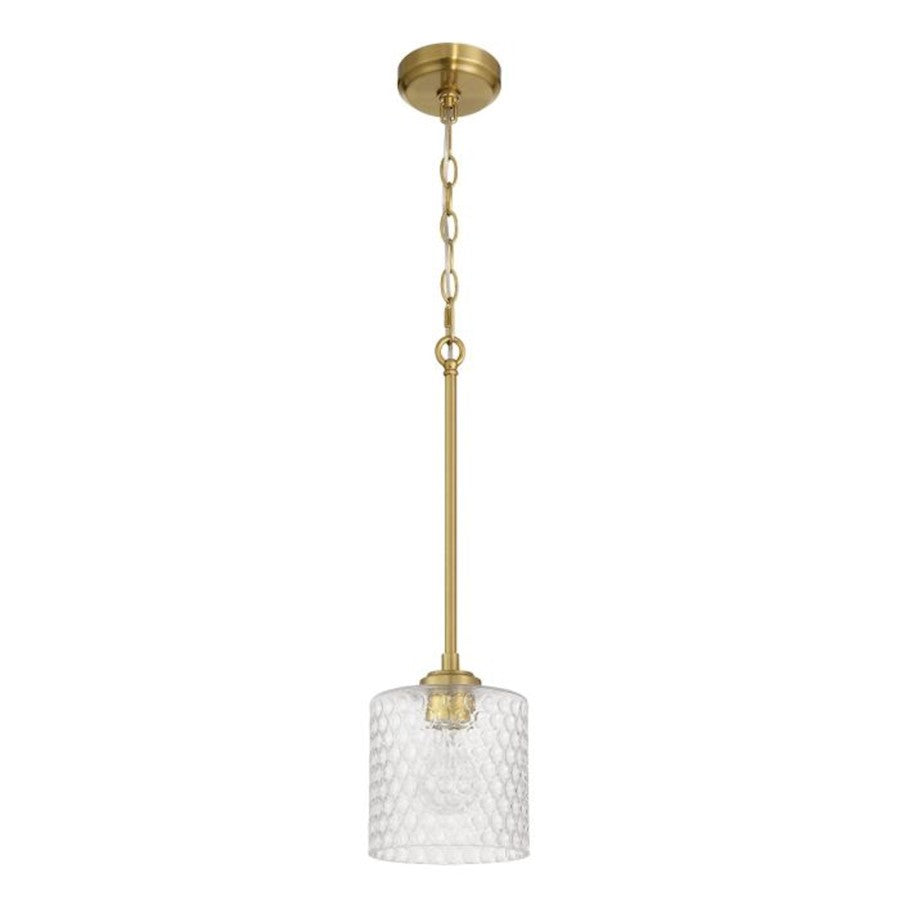 Craftmade Claire 1 Light Mini Pendant, Brass/Clear Bubble - 60591-SB