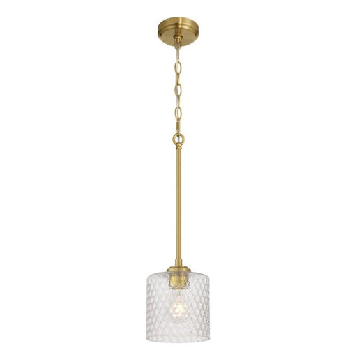 Craftmade Claire 1 Light Mini Pendant, Brass/Clear Bubble