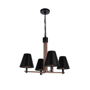 Craftmade Blake 4 Light Chandelier, Black/Brass/Black - 60924-FBSB