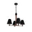 Craftmade Blake 4 Light Chandelier, Black/Brass/Black - 60924-FBSB