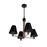 Craftmade Blake 4 Light Chandelier, Black/Brass/Black