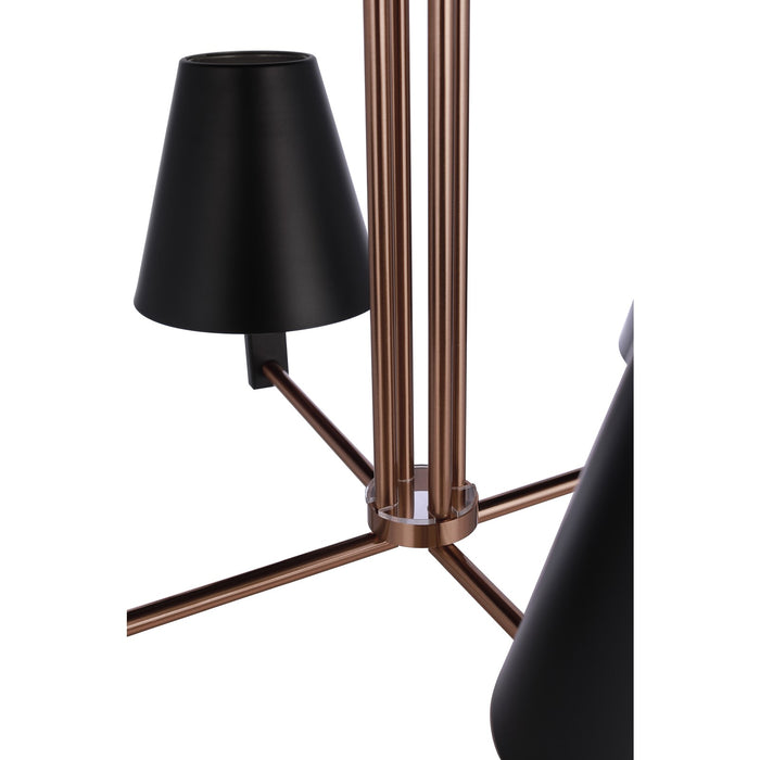 Craftmade Blake 4 Light Chandelier, Black/Brass/Black