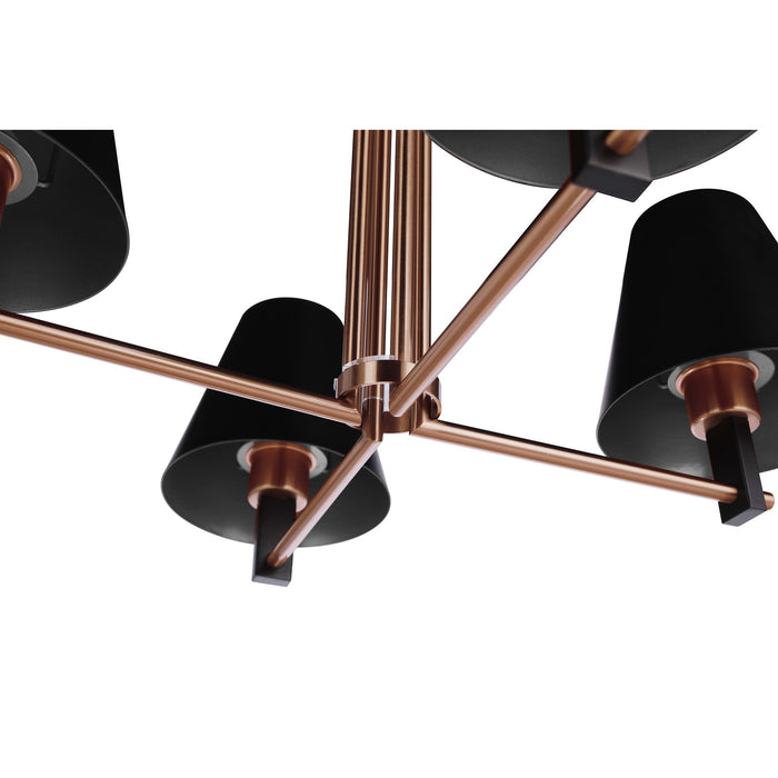 Craftmade Blake 4 Light Chandelier, Black/Brass/Black