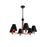 Craftmade Blake 6 Light Chandelier, Flat Black/Satin Brass