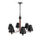 Craftmade Blake 6 Light Chandelier, Flat Black/Satin Brass