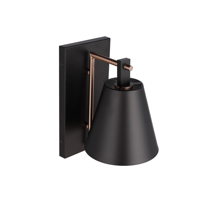 Craftmade Blake 1 Light Wall Sconce, Black/Brass/Black