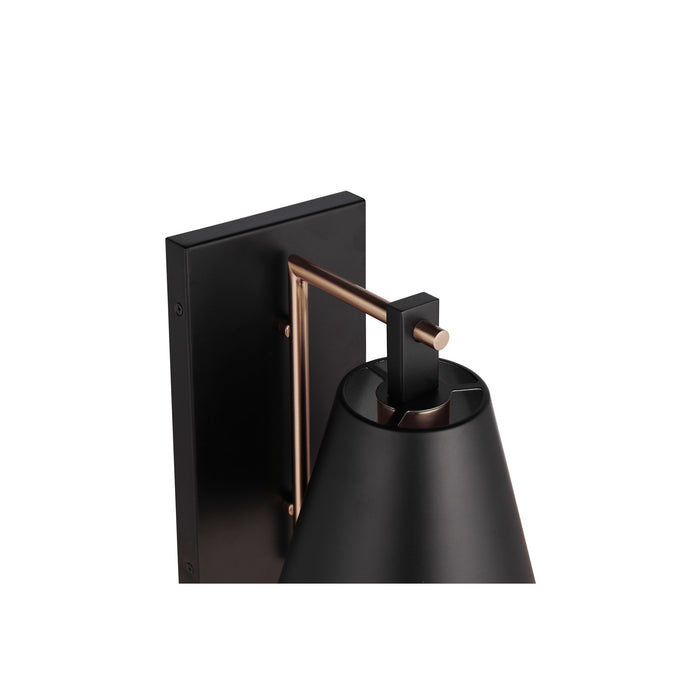 Craftmade Blake 1 Light Wall Sconce, Black/Brass/Black