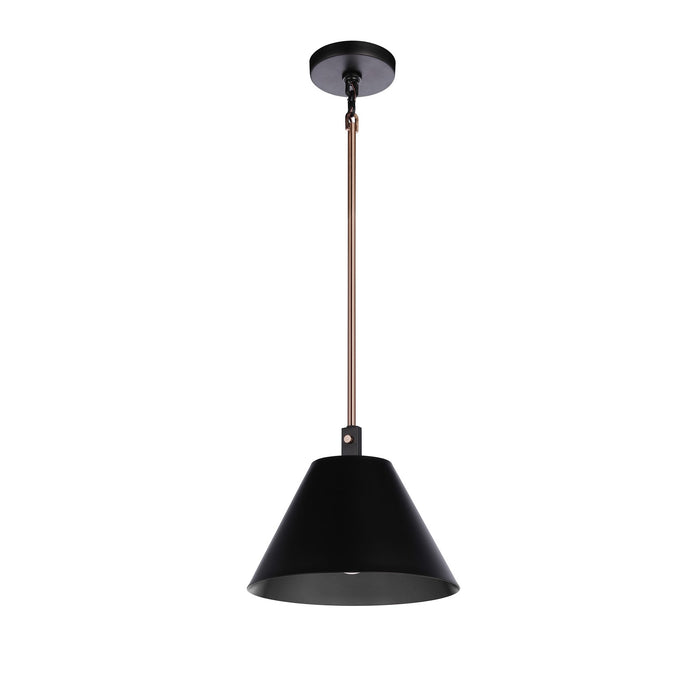 Craftmade Blake 1 Light Pendant, Flat Black/Satin Brass/Flat Black - 60991-FBSB