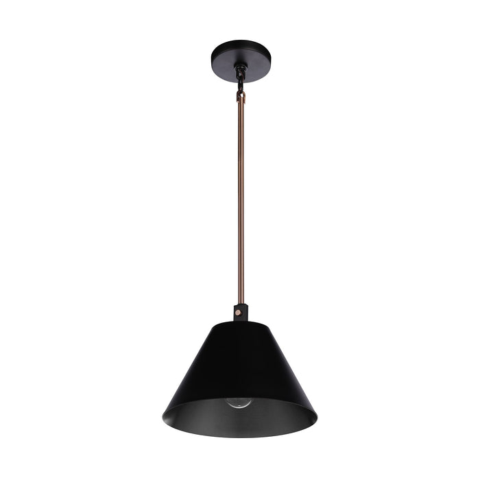 Craftmade Blake 1 Light Pendant, Flat Black/Satin Brass/Flat Black