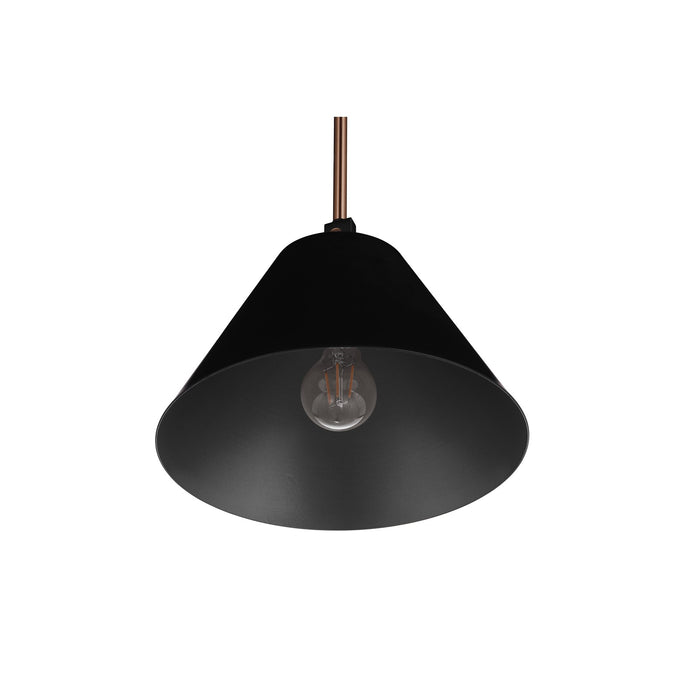 Craftmade Blake 1 Light Pendant, Flat Black/Satin Brass/Flat Black
