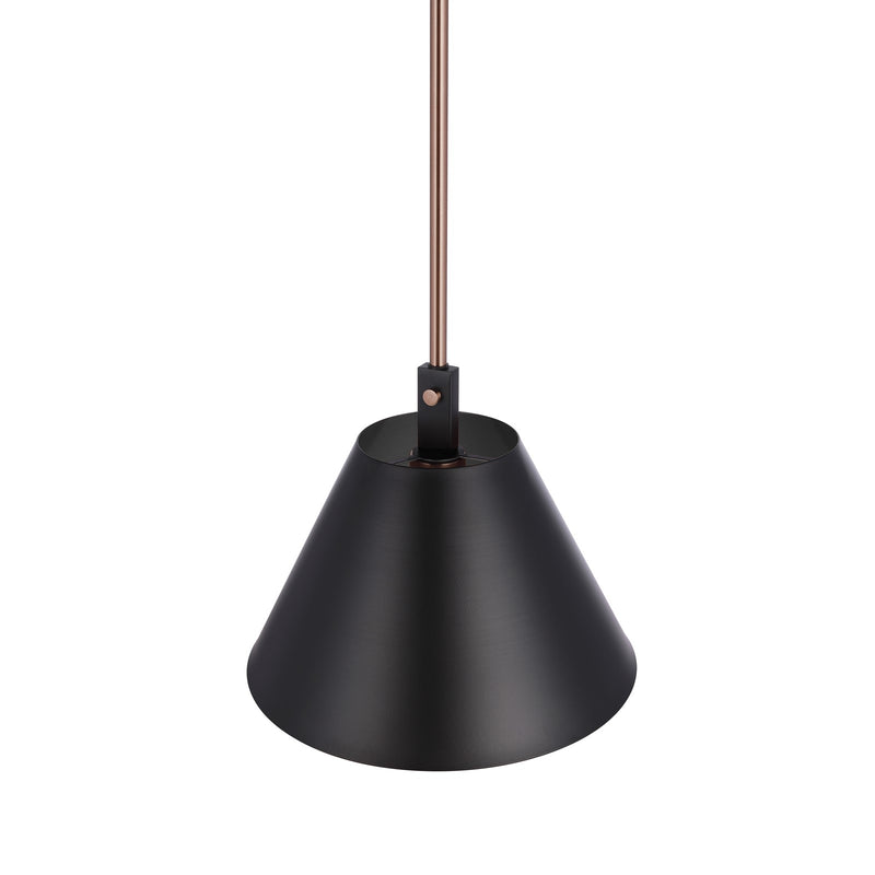 Craftmade Blake 1 Light Pendant, Flat Black/Satin Brass/Flat Black