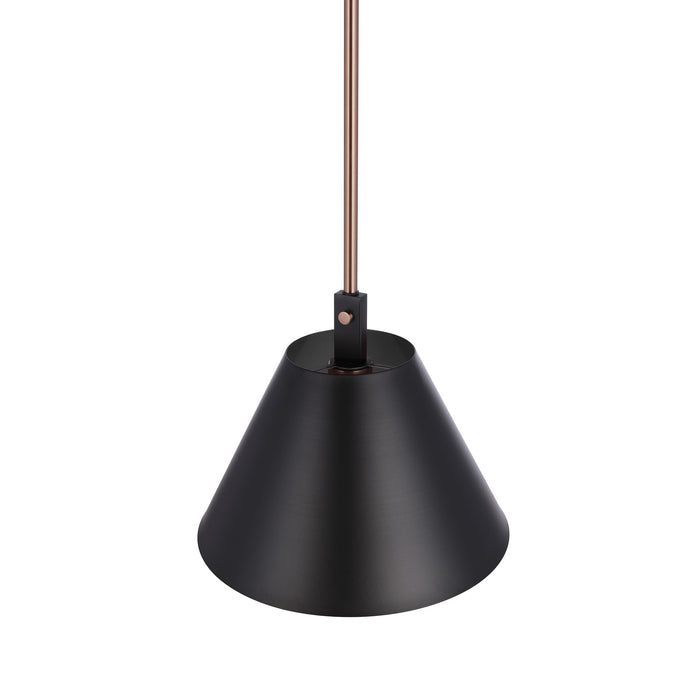 Craftmade Blake 1 Light Pendant, Flat Black/Satin Brass/Flat Black