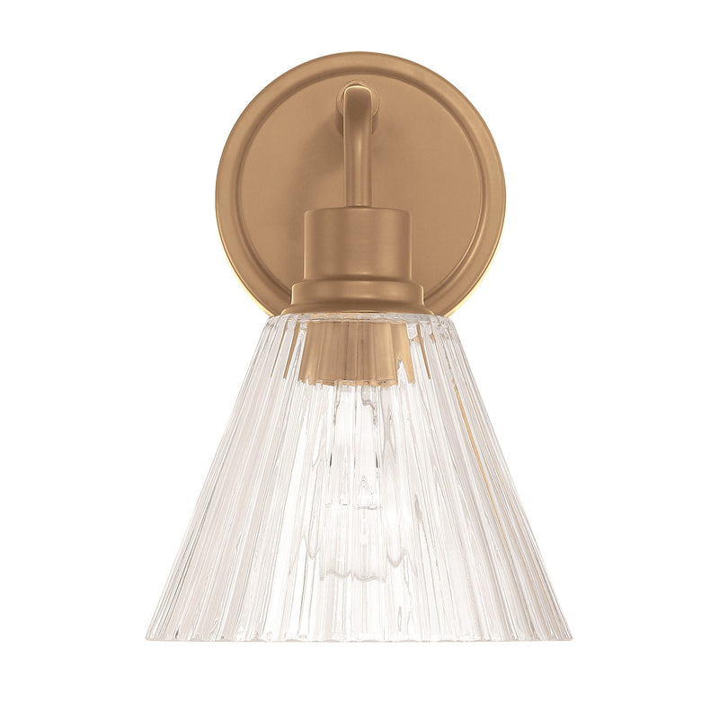 Craftmade Pleated 1 Light Wall Sconce, Premium Bronze/Clear Pleated - 61101-CPZ