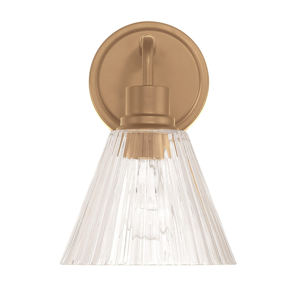 Craftmade Pleated 1 Light Wall Sconce, Premium Bronze/Clear Pleated - 61101-CPZ