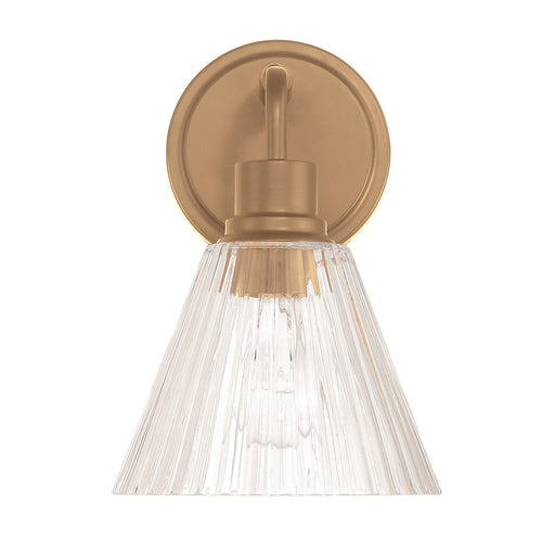Craftmade Pleated 1 Light Wall Sconce, Premium Bronze/Clear Pleated - 61101-CPZ