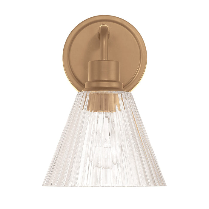 Craftmade Pleated 1 Light Wall Sconce, Premium Bronze/Clear Pleated - 61101-CPZ